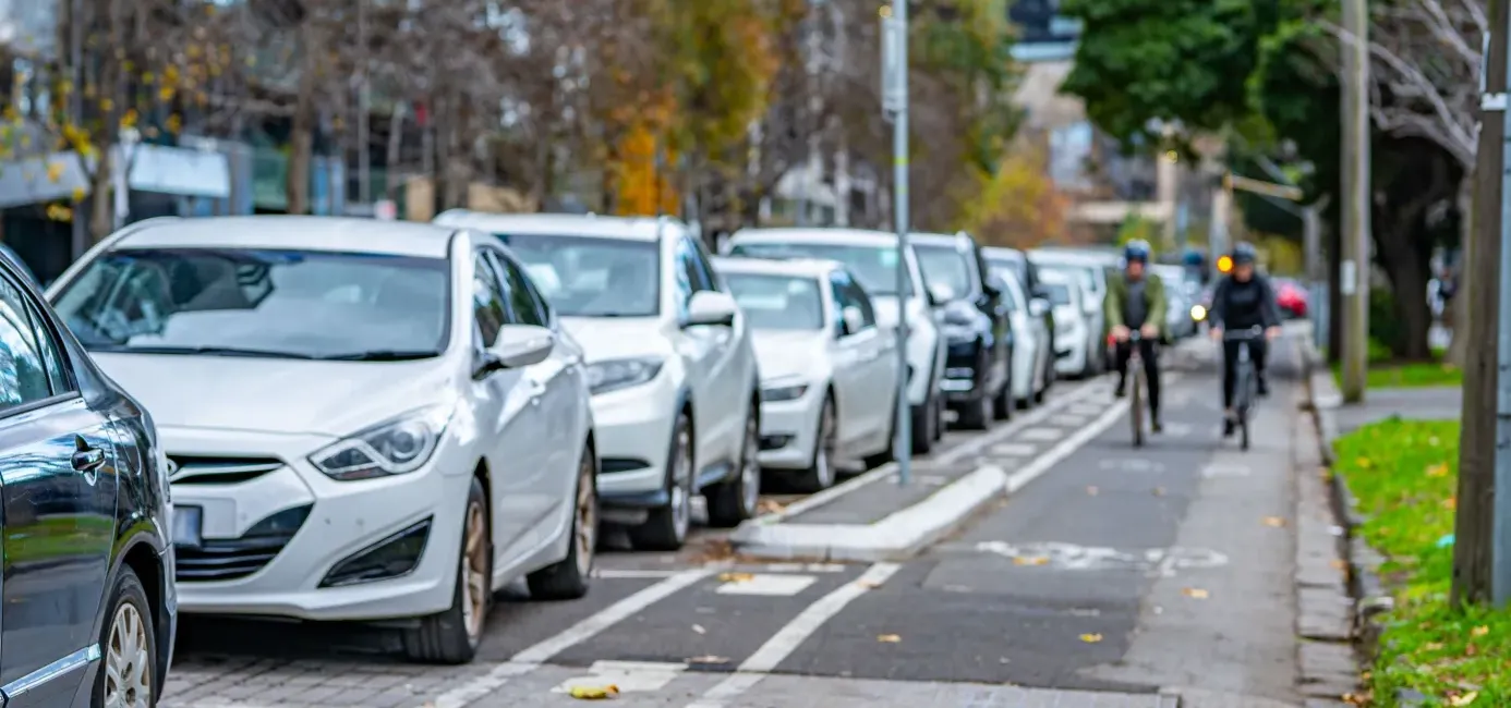 cars lined up on street