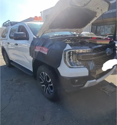 vehicle with open hood
